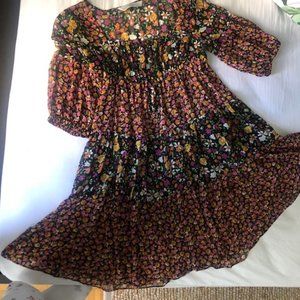 Zara Floral-Sheer Dress